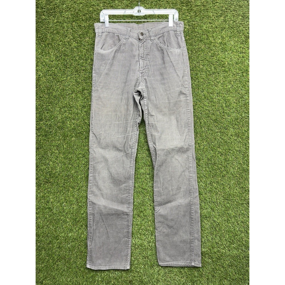 Levis 519 Jeans Mens 32x34 Gray Corduroy Pants 519 Cords White Tab USA Made 80s